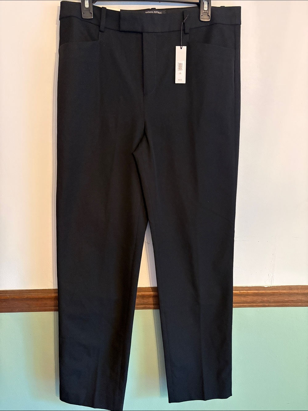 Banana Republic Womens Sloan straight Fit  Black Dress Pants Size 12 Long